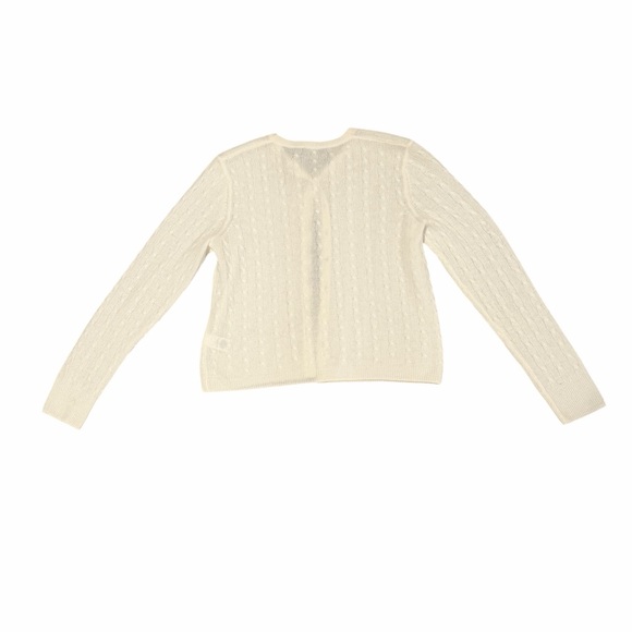 Vineyard Vines 100% Cashmere Cable Knit Cardigan Sweater Cream Small - Picture 3 of 5